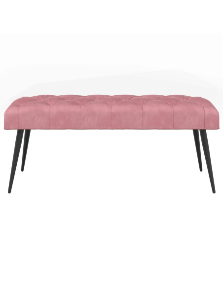 Panchina con bottoni imbottiti Rosa 110 x 40 x 46 cm Velluto