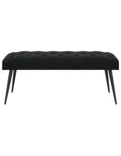 Panchina con bottoni imbottiti Nero 110 x 40 x 46 cm Velluto 2