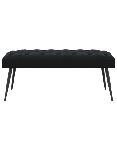 Panchina con bottoni imbottiti Nero 110 x 40 x 46 cm Velluto