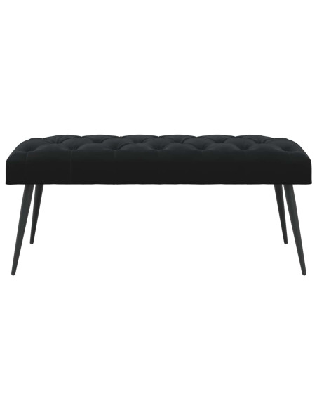 Panchina con bottoni imbottiti Nero 110 x 40 x 46 cm Velluto