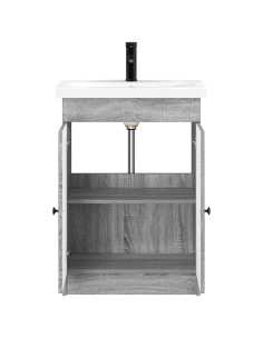 Set di mobili per il bagno Sonoma grigio 56 x 37,5 x 81 cm 2