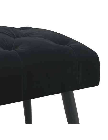 Panchina con bottoni imbottiti Nero 110 x 40 x 46 cm Velluto