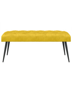 Panchina con bottoni imbottiti Giallo 110 x 40 x 46 cm Velluto 2