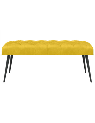 Panchina con bottoni imbottiti Giallo 110 x 40 x 46 cm Velluto