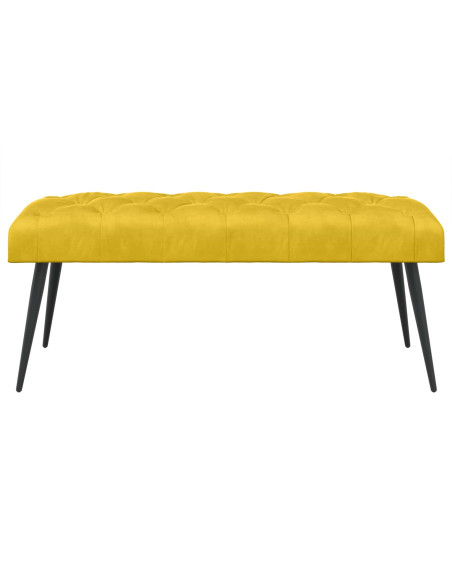 Panchina con bottoni imbottiti Giallo 110 x 40 x 46 cm Velluto