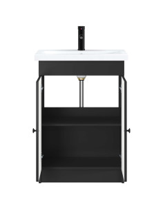 Set di mobili per il bagno Nero 78,5 x 37,5 x 81 cm 2