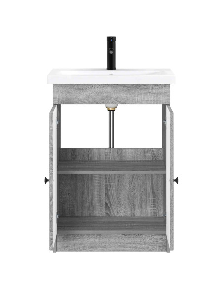 Set di mobili per il bagno Sonoma grigio 78,5 x 37,5 x 81 cm