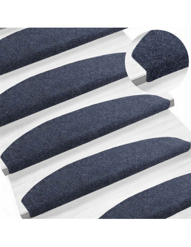 Tappetini per scale autoadesivi 15 pcs Blu 80 x 24,5 x 3,5 cm