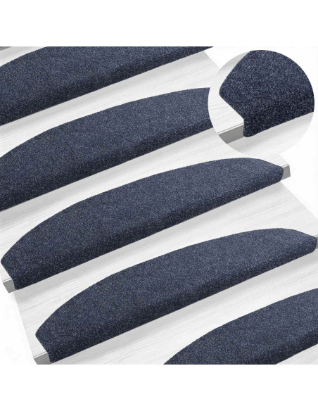 Tappetini per scale autoadesivi 15 pcs Blu 80 x 24,5 x 3,5 cm