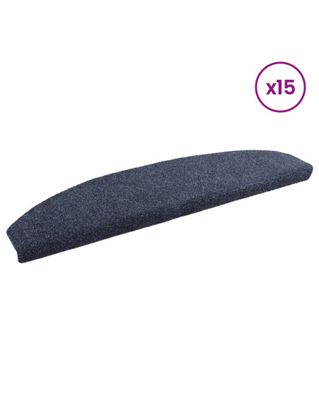 Tappetini per scale autoadesivi 15 pcs Blu 80 x 24,5 x 3,5 cm