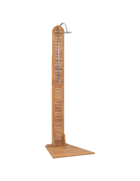Doccia da Giardino in Legno Massello di Teak 70x75x204cm