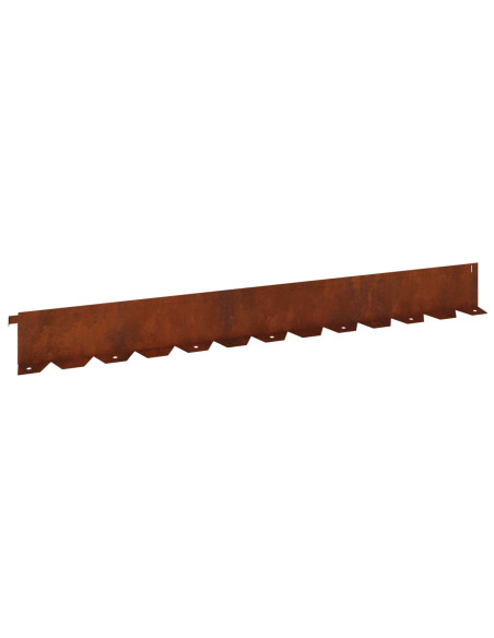 Bordura per Prato 20 pcs 102 x 10 x 4 cm Acciaio Ruggine
