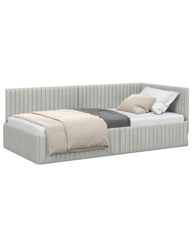 Cornice del letto ad angolo Grigio chiaro 100 cm x 200 cm