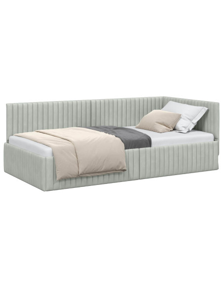 Cornice del letto ad angolo Grigio chiaro 100 cm x 200 cm