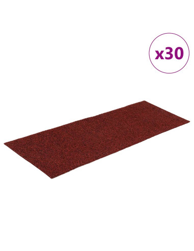 Tappetini per scale autoadesivi 30 pz 60x25 cm Bordeaux Rosso Rettangolari