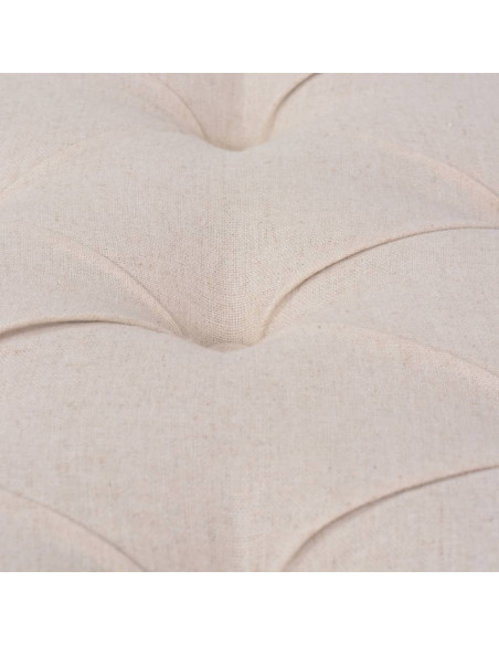 Panca in Tessuto e Legno Massello 150x39,8x48 cm Bianco Crema