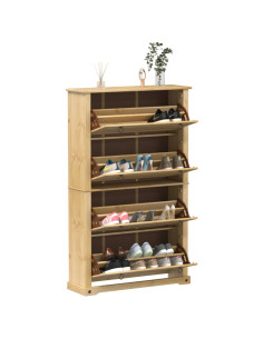 Scarpiera Corona 99x32x163,5 cm in Legno Massello di Pino