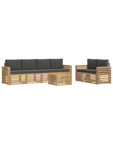Set di divani da esterno 7 pcs Bianco e Antracite Poliestere
