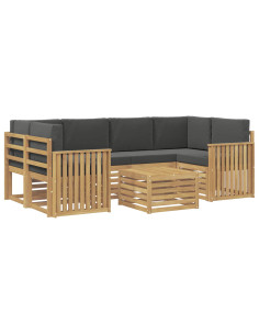 Set di divani da esterno 7 pcs Bianco e Antracite Poliestere 2