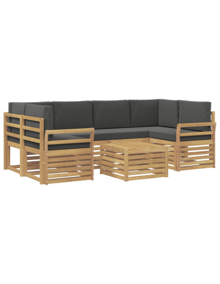 Set di divani da esterno 7 pcs Bianco e Antracite Poliestere