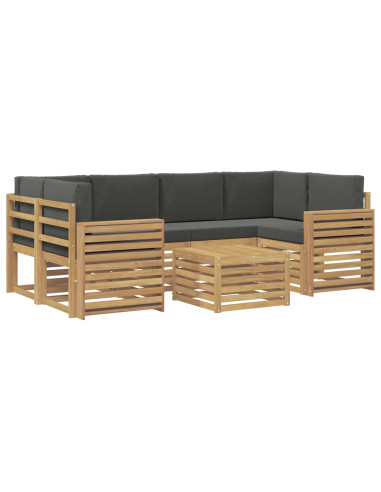 Set di divani da esterno 7 pcs Bianco e Antracite Poliestere