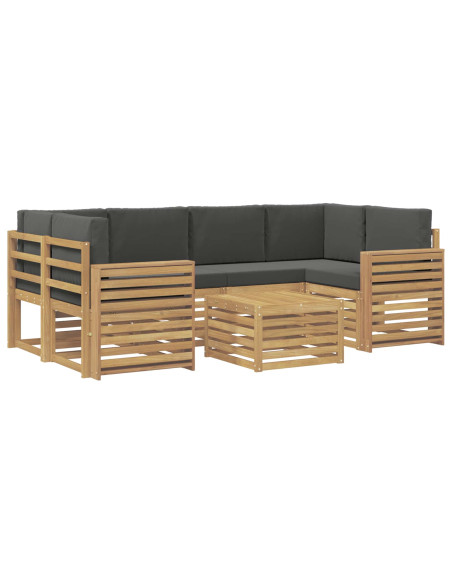 Set di divani da esterno 7 pcs Bianco e Antracite Poliestere