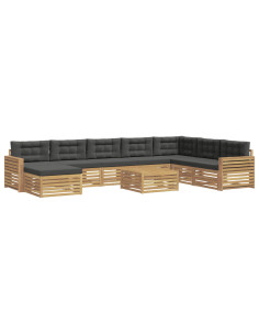Set di divani da esterno 9 pcs Bianco e Antracite 2
