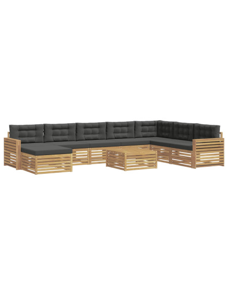 Set di divani da esterno 9 pcs Bianco e Antracite