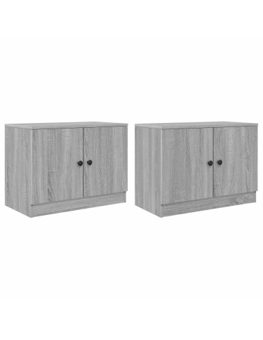 Armadietto per letto 2 pcs Sonoma grigio 66 x 35 x 48 cm