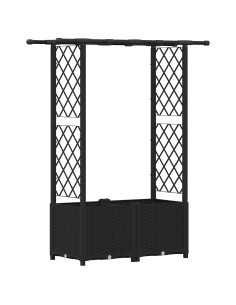Letto Rialzato con Griglia e Tetto Nero 124,5 x 40 x 138 cm PP 2