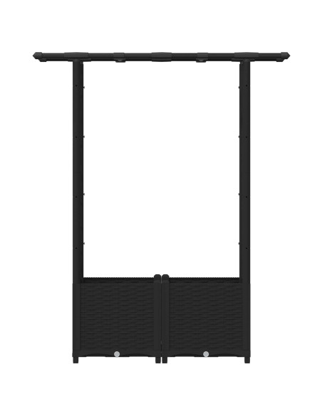 Letto Rialzato con Griglia e Tetto Nero 124,5 x 40 x 138 cm PP