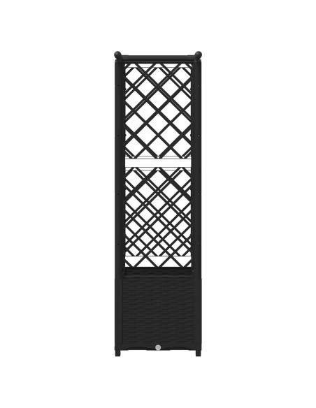 Letto Rialzato con Griglia e Tetto Nero 124,5 x 40 x 138 cm PP