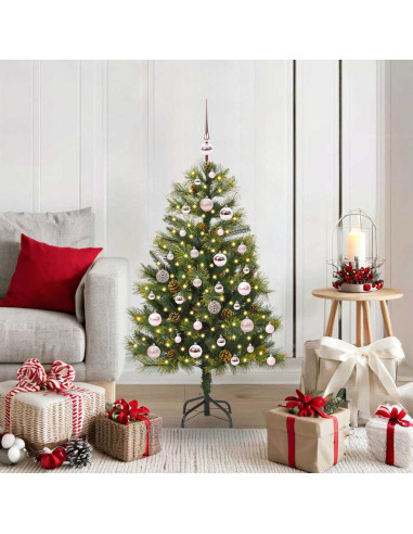 Albero di Natale artificiale pieghevole con coni Verde 120 cm