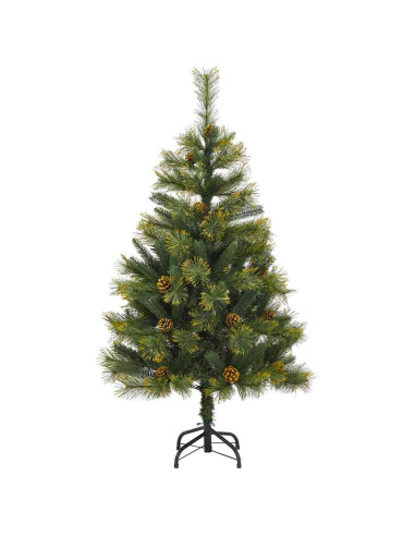 Albero di Natale artificiale pieghevole con coni Verde 120 cm