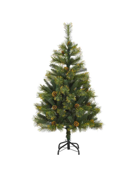 Albero di Natale artificiale pieghevole con coni Verde 120 cm