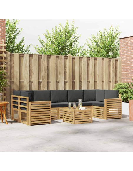 Set di divani da esterno 8 pcs Bianco e Antracite Poliestere
