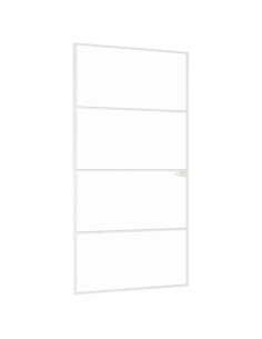 Porta Interna Bianca 102x201,5cm Vetro Temperato Alluminio Slim 2