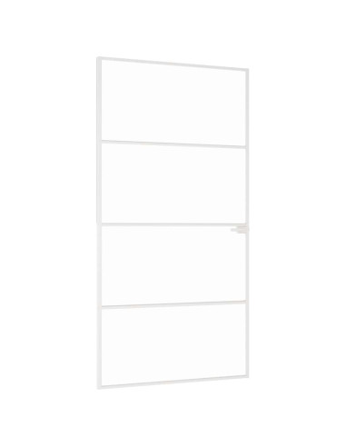 Porta Interna Bianca 102x201,5cm Vetro Temperato Alluminio Slim