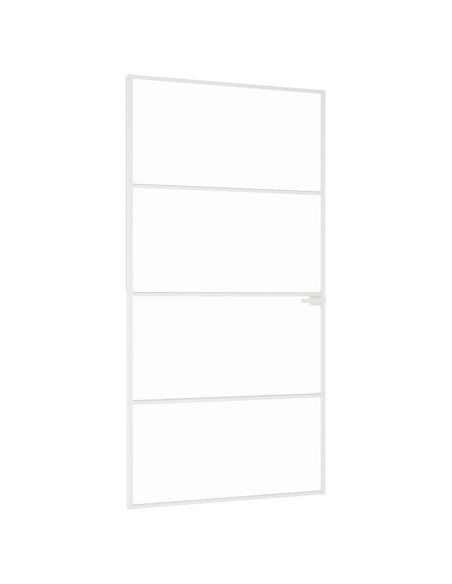Porta Interna Bianca 102x201,5cm Vetro Temperato Alluminio Slim