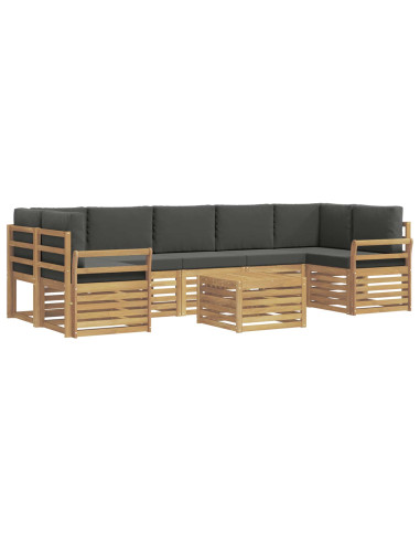 Set di divani da esterno 8 pcs Bianco e Antracite Poliestere