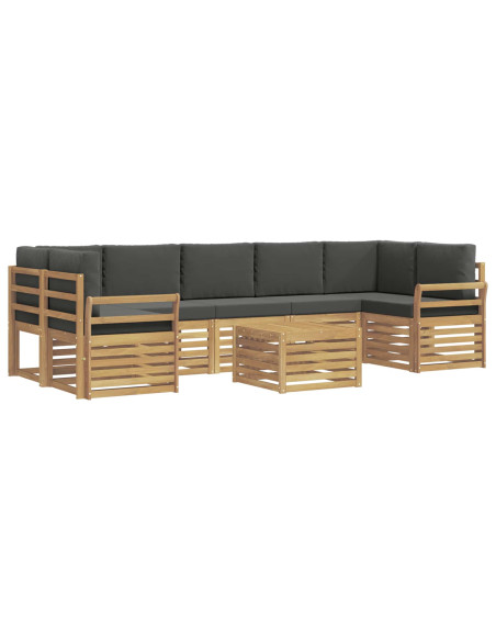 Set di divani da esterno 8 pcs Bianco e Antracite Poliestere