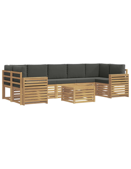 Set di divani da esterno 8 pcs Bianco e Antracite Poliestere