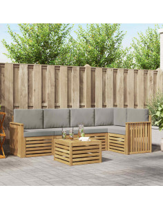 Set di divani da esterno 6 pcs Bianco e Grigio Chiaro
