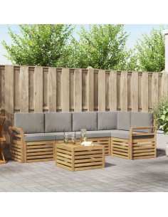 Set di divani da esterno 6 pcs Bianco e Grigio Chiaro