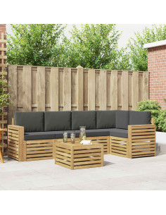 Set di divani da esterno 6 pcs Bianco e Antracite
