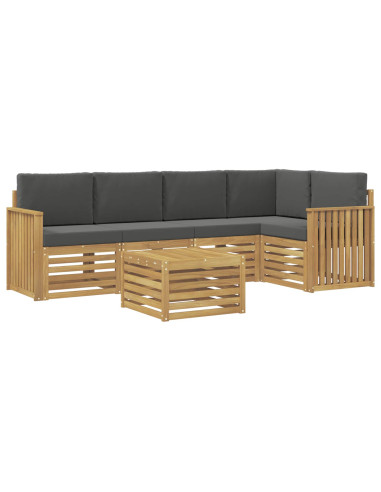 Set di divani da esterno 6 pcs Bianco e Antracite