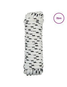 Corda da Barca 15 m 1.6 Bianco e Nero Poliestere 2