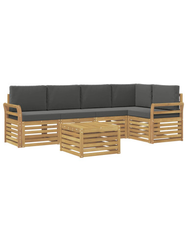 Set di divani da esterno 6 pcs Bianco e Antracite