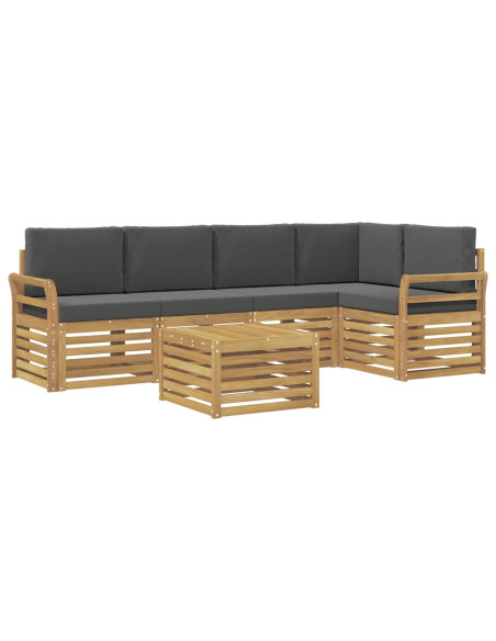 Set di divani da esterno 6 pcs Bianco e Antracite