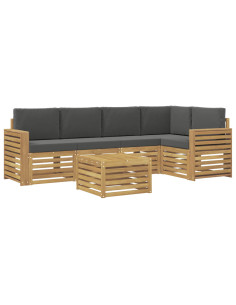 Set di divani da esterno 6 pcs Bianco e Antracite 2